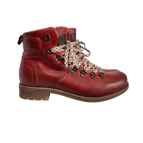 Taos Alpine Red Leather Hiker Boots Ankle Booties Comfort US 8.5 EU 39 - Picture 3 of 11